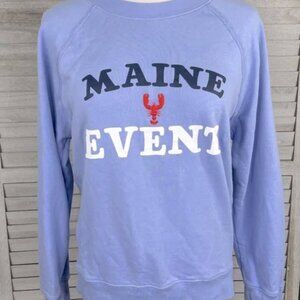 J. CREW Maine Event Embroidered Lobster Crewneck Sweatshirt Periwinkle Blue-M